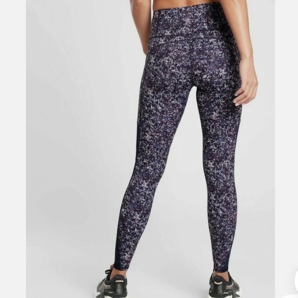 Athleta Rainier Printed mesh tight sandstone athletic leggings - Picture 2 of 9